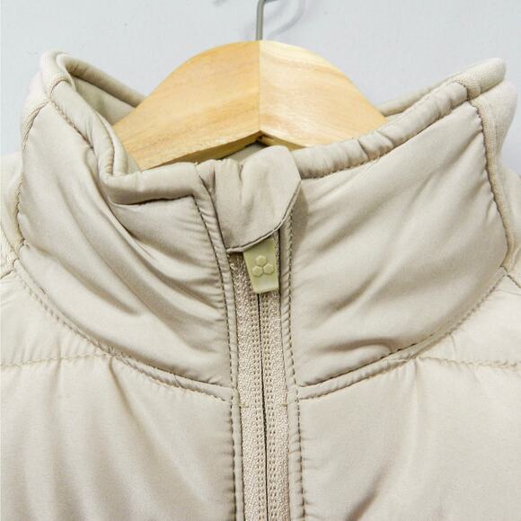 Tek Gear Quilted Vest Size‎ L Beige Fleece Minimalist Athleisure Layering Jacket - Picture 6 of 6